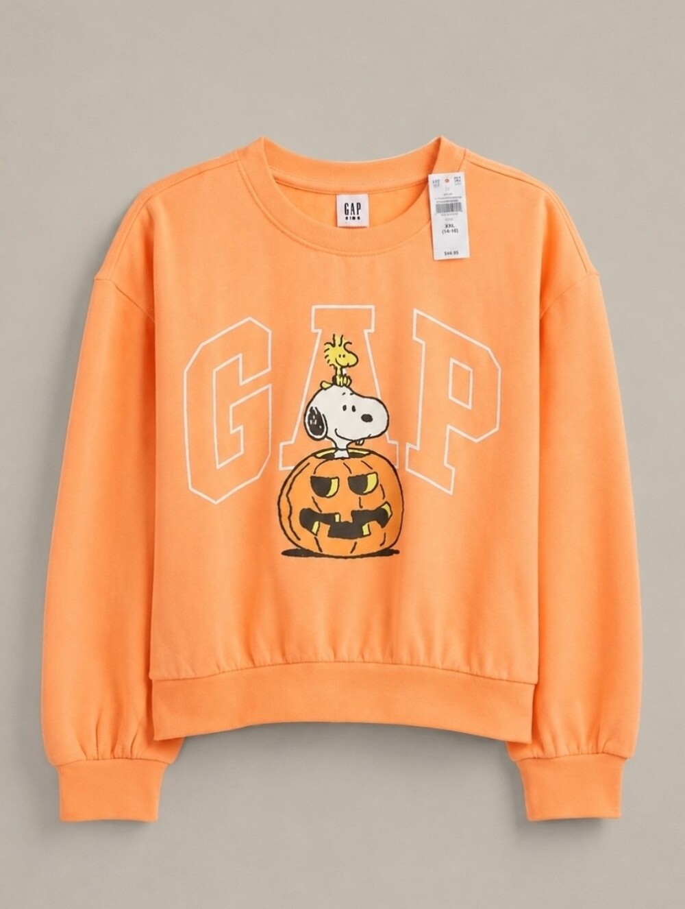 GapKids Peanuts Snoopy Halloween Pumpkin Oversized Sweatshirt XXL NWT